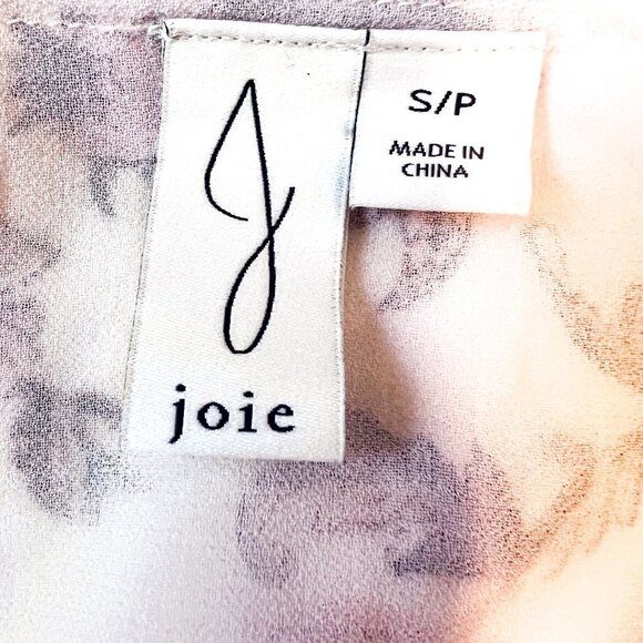 Joie Cream Floral Print Splice Front Blouse Top Size S - Picture 7 of 11